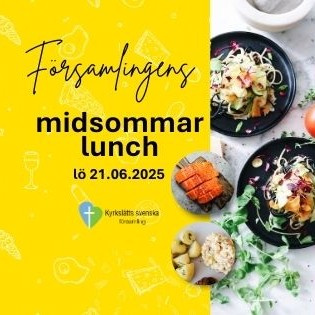 Församlingens midsommarlunch Rubriken och bild på mat