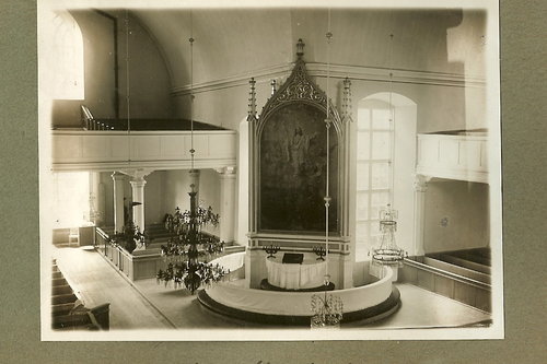 Växelverkans kyrka, bild på kyrkan inifrån 1924
